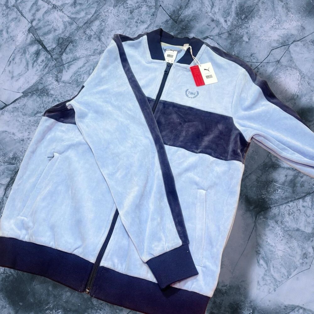 Puma Men's Blue and White Jacket - Picture 2 of 7